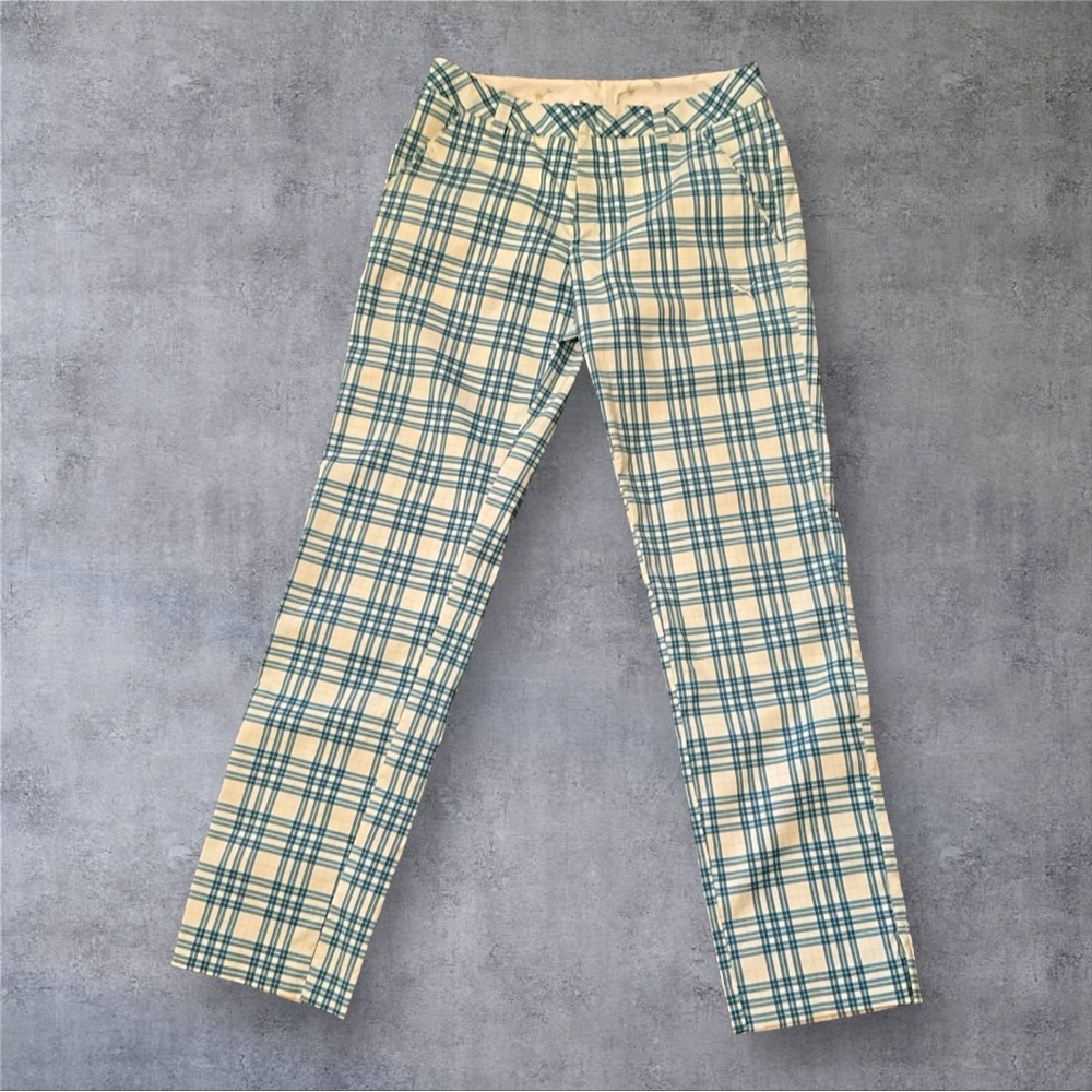 Puma Golf Men's Blue and White Plaid Pants